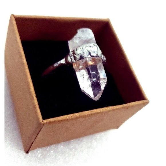 Quartz crystal Ring handmade size 10 - Picture 3 of 12